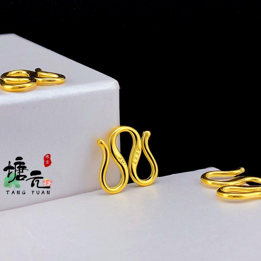 金店同款m扣配件 越南沙金黄铜镀金项链diy配件 M扣配件货源