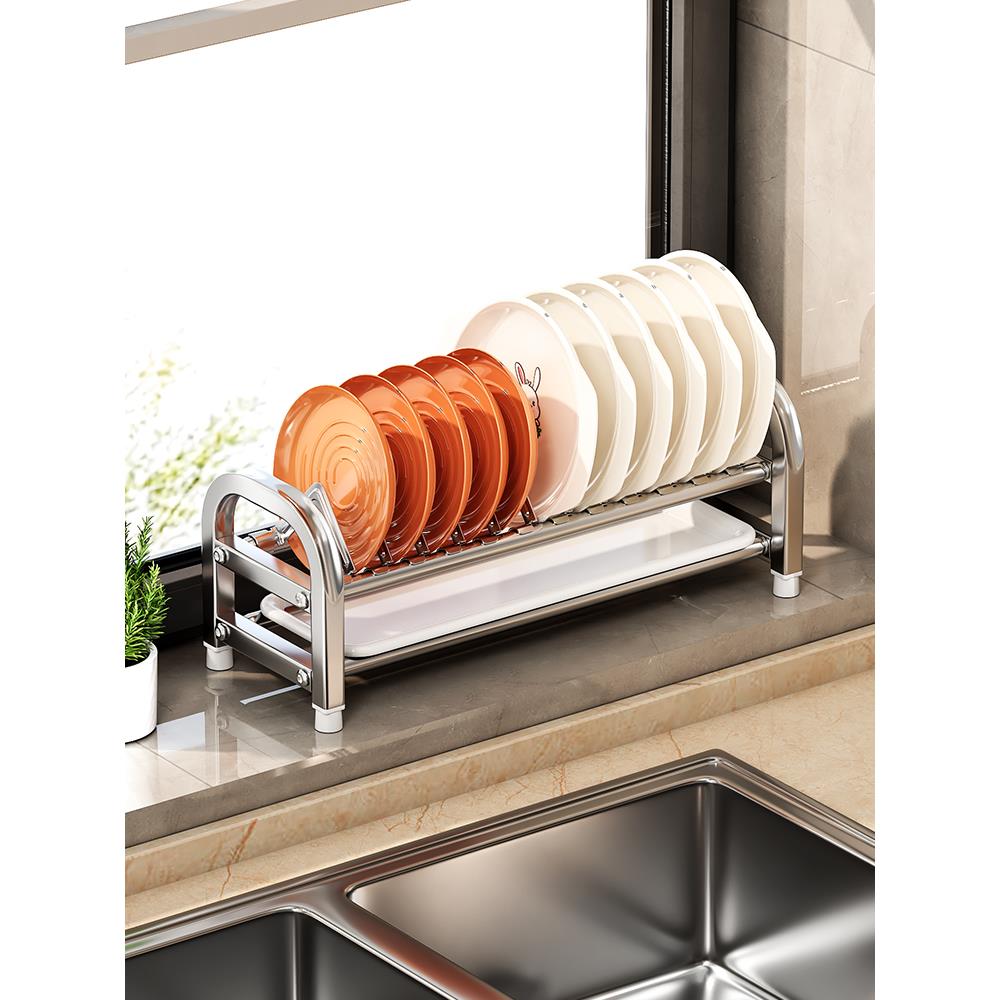窗台窄不锈钢餐具厨房储物架家用小空间橱柜储物柜排水盘架