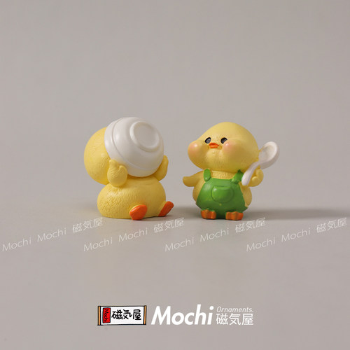 干饭鸭可爱治愈情绪解压日式显示器工位桌面小摆件迷你车载饰品