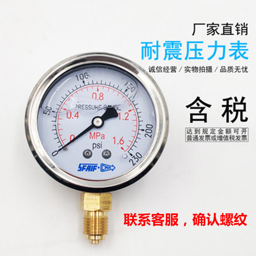 yn-6010/1625/40mpa耐震压力表