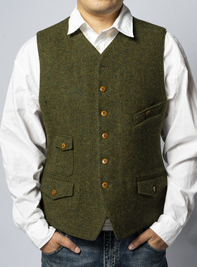 1910-1920s 英式粗花呢户外风格羊毛马甲猎装马甲 非freewheelers