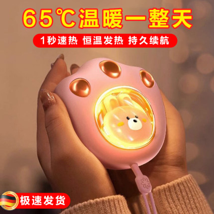 暖手宝2024新款充电学生专用冬季儿童暖手神器冬天便携猫爪暖手宠
