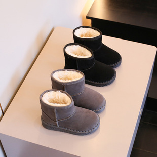 秋冬季儿童雪地靴巨好看 防水防滑加绒 时尚马丁靴男女童短靴潮