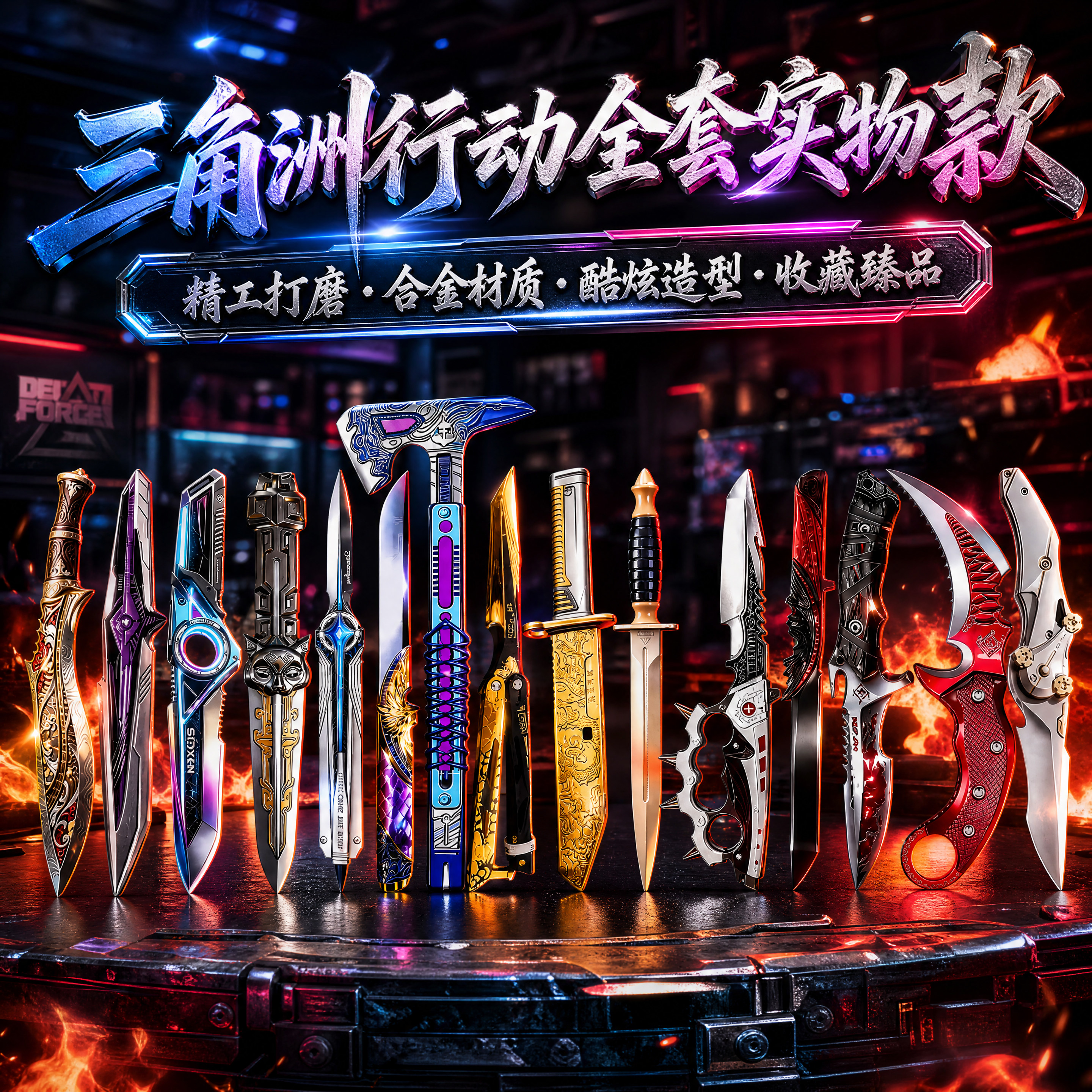 三角洲行动周边重塑北极星合金赤霄爪刀皮模型男孩玩具礼物未开刃