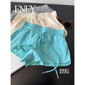 显白短裤 女美式 夏款 南油设计师自留款 低腰运动休闲轻盈薄阔腿短裤