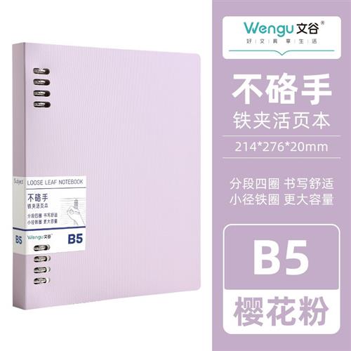 文谷(Wengu)B5/60张可拆卸不咯手铁夹活页本26孔高颜值小仙女简约 文具电教/文化用品/商务用品 便签本/便条纸/N次贴 原图主图