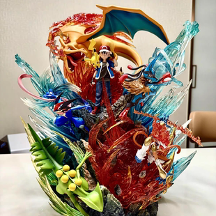 精灵宝可梦手办二次元摆件喷火龙小智耿鬼动漫GK摆件盲盒福袋生日