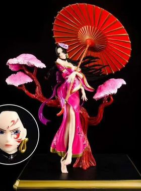 海贼王 GK歌舞伎 天狮女帝 蛇姬汉库克 红紫色 雕像模型 盒装手办