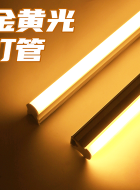 金黄色灯管 暖光黄光氛围门头led细灯条T5T8一体酒吧广告灯带装饰