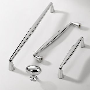 法式亮银拉手黄铜高档奶油风极简欧式柜门橱柜衣柜抽屉家具小把手