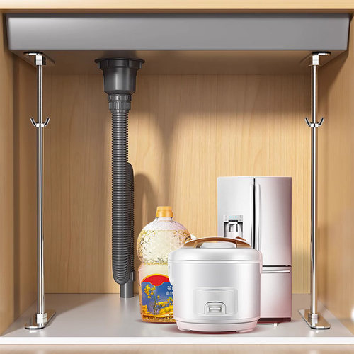 厨房水槽台下盆支撑架全不锈钢伸缩支撑杆洗菜盆水槽承重支架托架