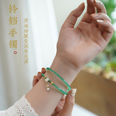 网红正品 叮当镯女玛瑙玉髓手镯一步一响细条一对玉镯子天然夏古风