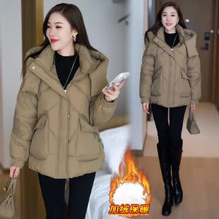 JOYIASS韩版通勤大码减龄外套女2025冬季新款加绒加厚潮流小香风