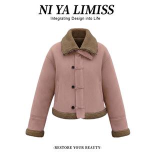 JOYIASS2025年爆款短款翻领毛毛外套女款秋冬装新款加绒保暖皮毛