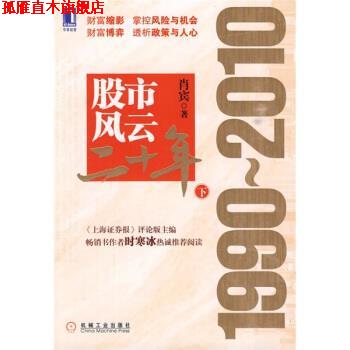 【正版书】 股市风云下 肖宾 著 机械工业出版社