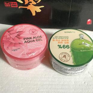 韩国The Saem得鲜芦荟胶面膜晒后修复正品粉色柔肤提亮舒缓淡痘印
