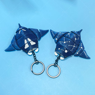 时尚个性3D打印立体蝠鲼魔鬼鱼manta曼塔钥匙扣潜水爱好者小礼物
