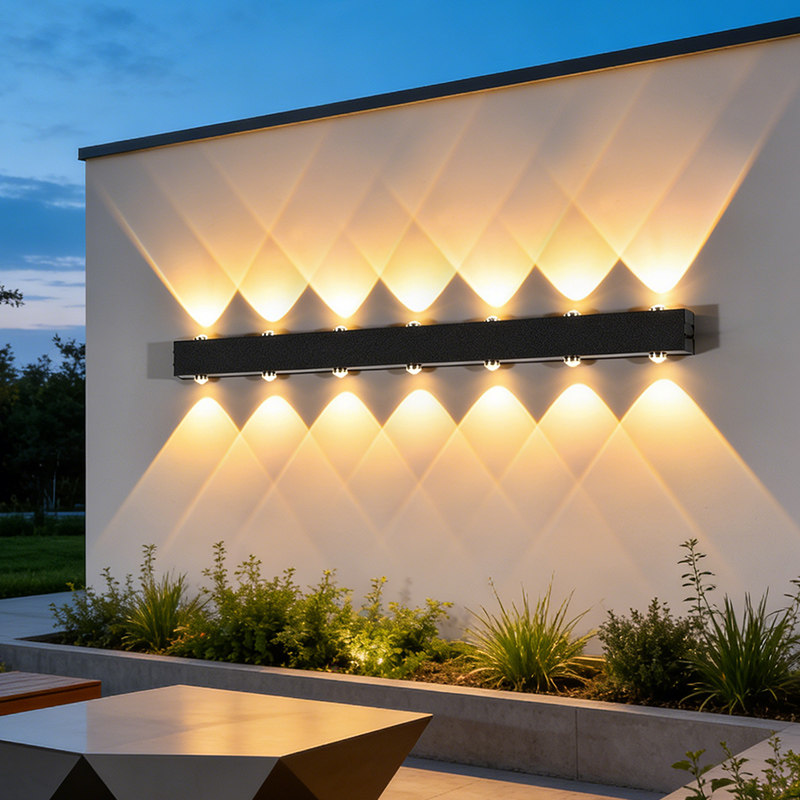 户外庭院壁灯别墅大门防水射灯室外阳台露台上下发光山丘洗墙灯