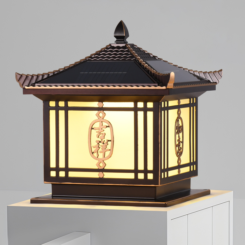 沃想中式柱头灯户外防水庭院灯