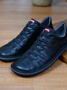 Camper看步男鞋Beetle商务通勤休闲皮鞋牛皮软底一脚蹬复古平底鞋