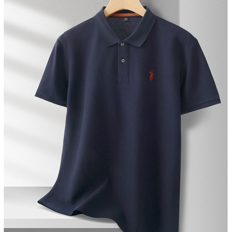保罗正品100%棉POLO衫短袖休闲男士新款纯色小马标刺绣翻领T恤男
