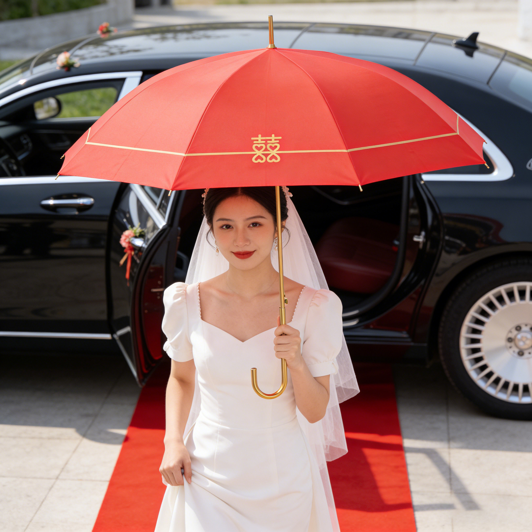 喜字结婚用大红伞中式古风婚庆新娘伞出门出嫁中国风婚礼喜庆雨伞