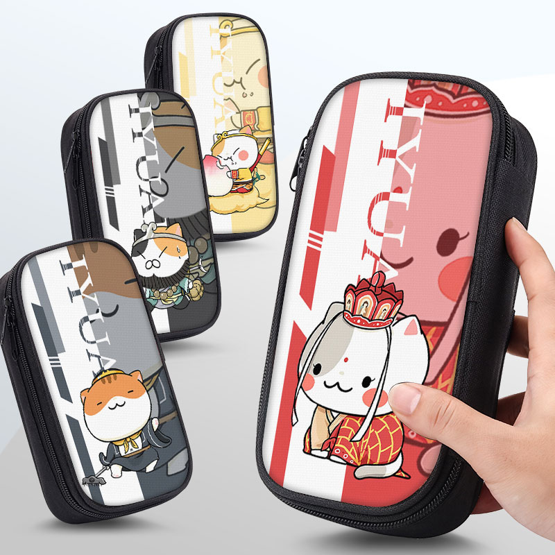 高清打印，三层大容量帆布笔袋。