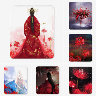 彼岸花曼珠沙华鼠标垫小号电脑垫子小尺寸桌垫办公键盘垫电竞定制