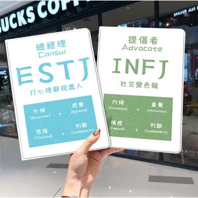MBTI16型人格ipad10保护套pro2018苹果mini5外套ipod9迷你4壳air6适用2平板3带笔槽十7第8代三折2024个性创意