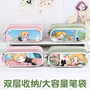 美少女战士卡通笔袋高颜值ins风文具袋女生2026新款超火文具盒初中生女孩款笔盒小学生铅笔盒网红爆款可爱风