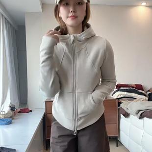 JOYIASS连帽双拉链加绒加厚卫衣外套女款2025新款秋冬季时尚洋气