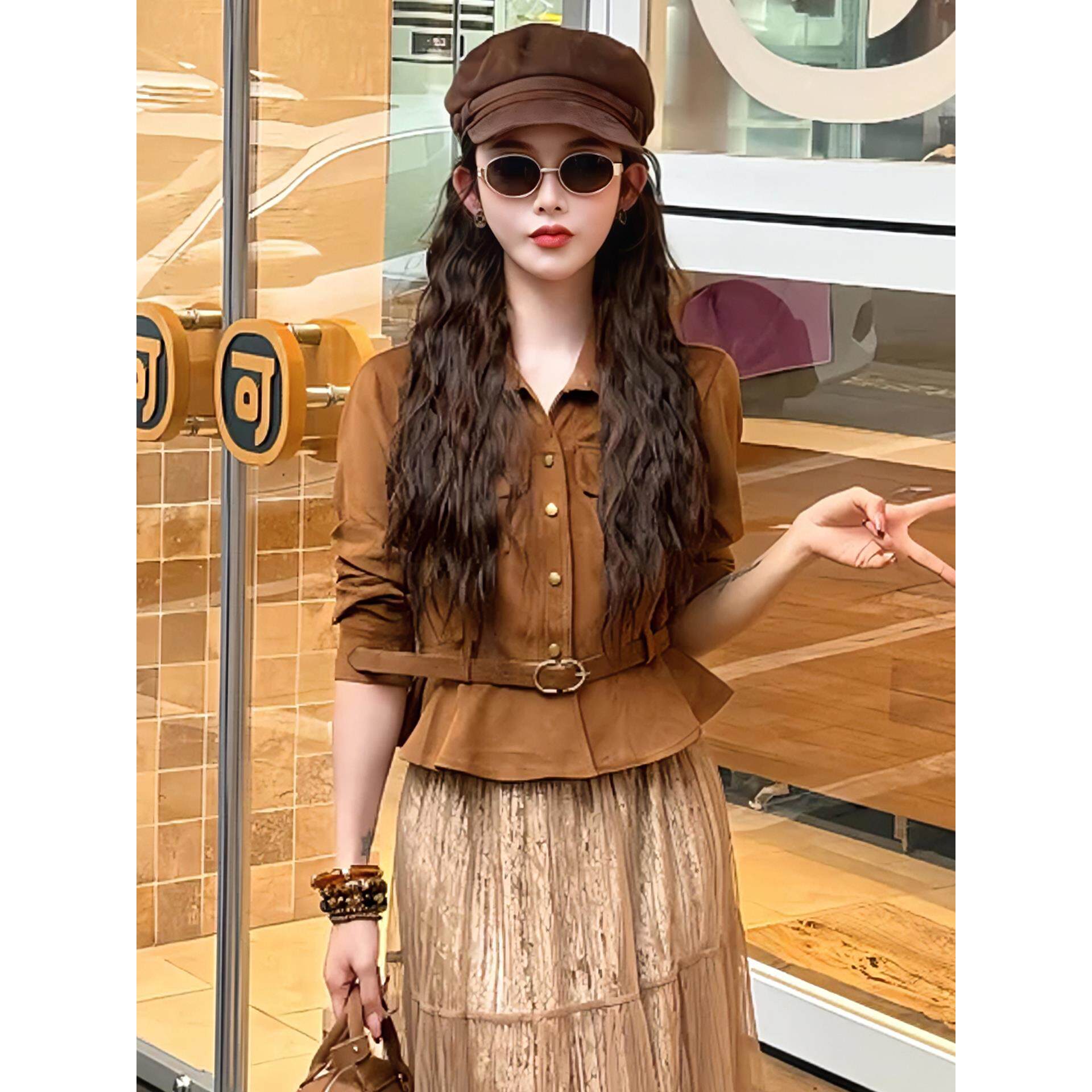 JOYIASS小个子覆古长袖衬衫女2025新款春秋季爆款高级感轻奢高端