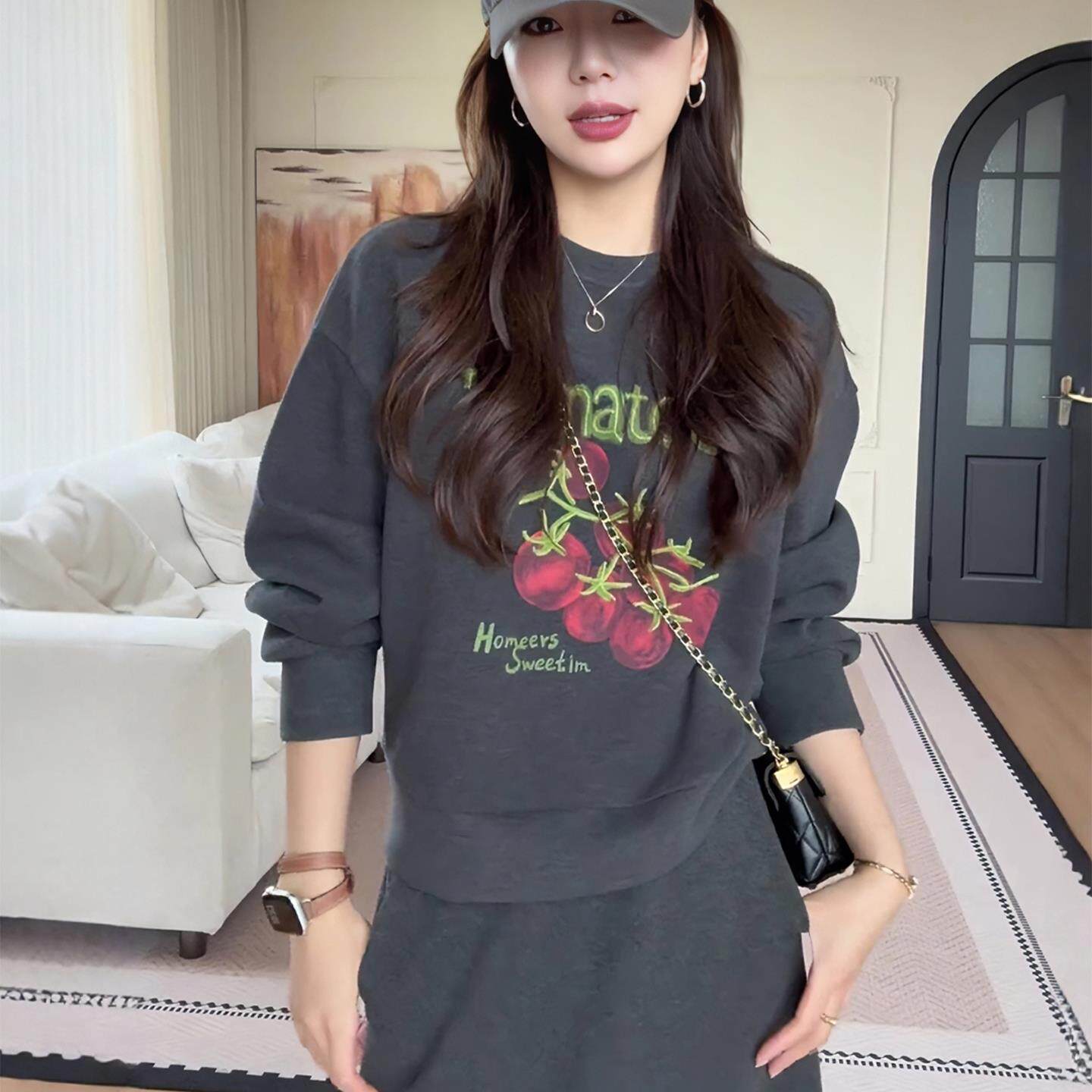 JOYIASS巨好看的早秋圆领长袖卫衣女2025新款爆款时尚洋气宽松慵