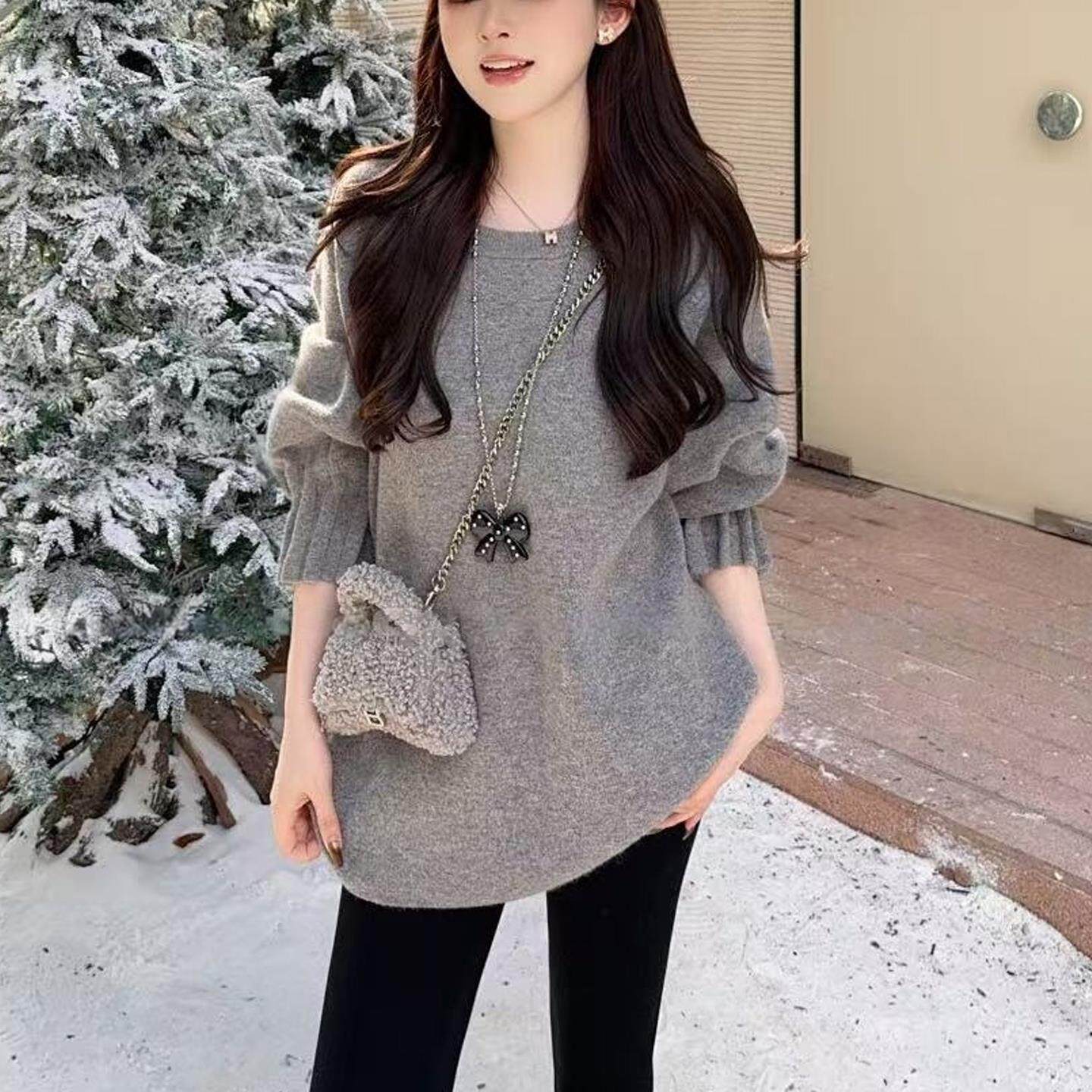 JOYIASS慵懒风软糯内搭打底毛衣女2025新款秋冬季中长款上衣女遮