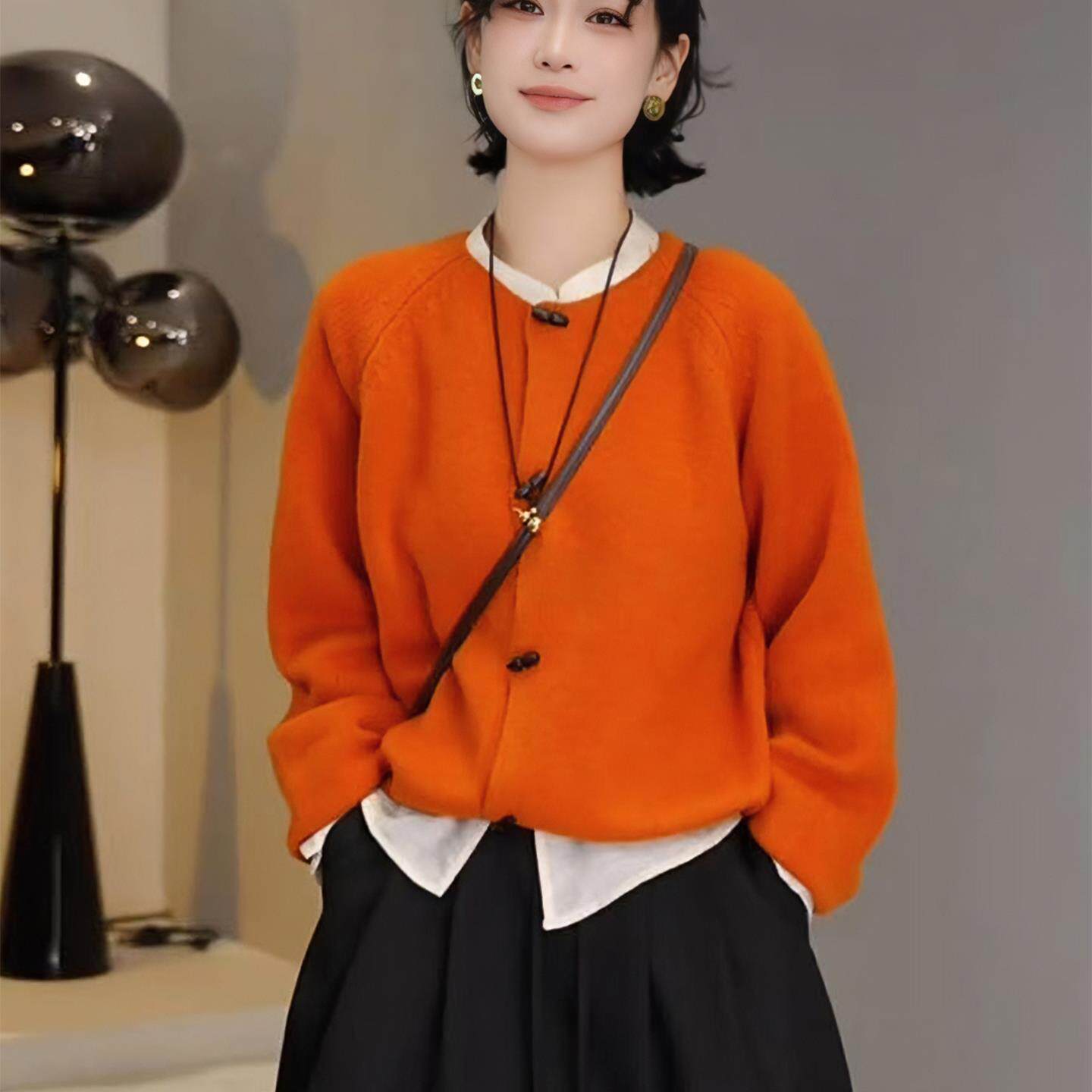 JOYIASS圆领软糯毛衣外套女款秋冬季2025新款独特超好看宽松显瘦