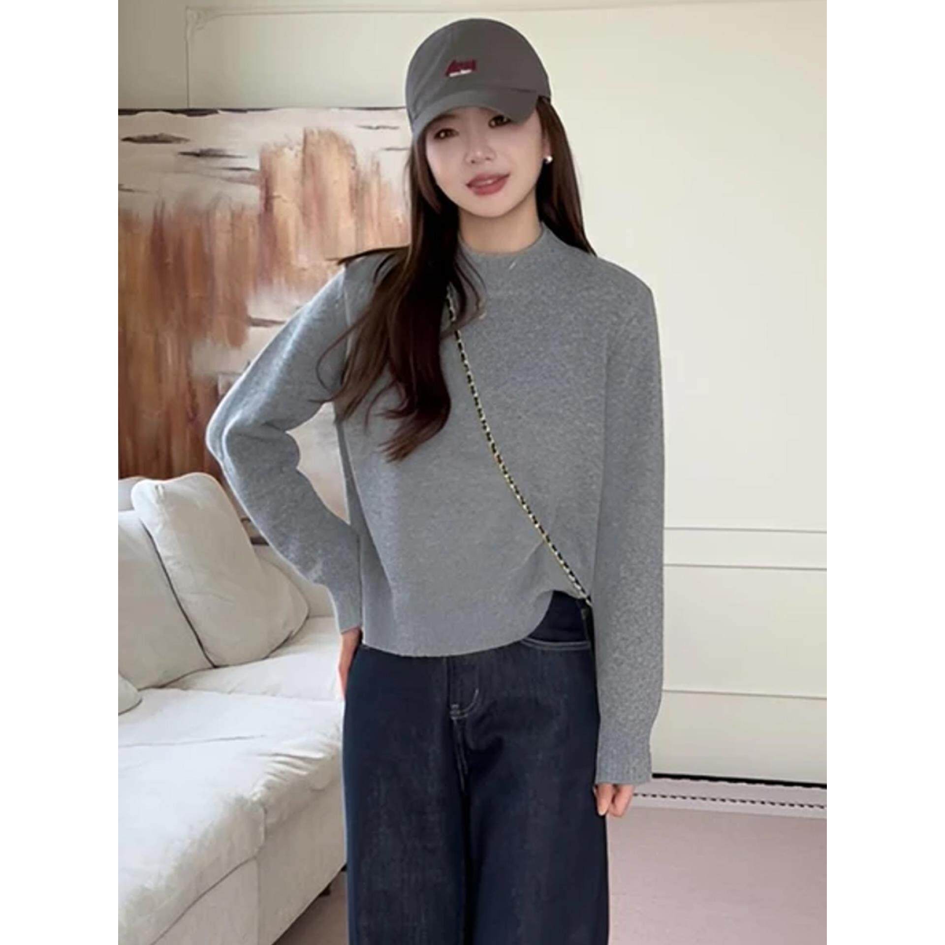 JOYIASS圆领软糯打底内搭毛衣女款2025新款秋冬季高级感时尚洋气