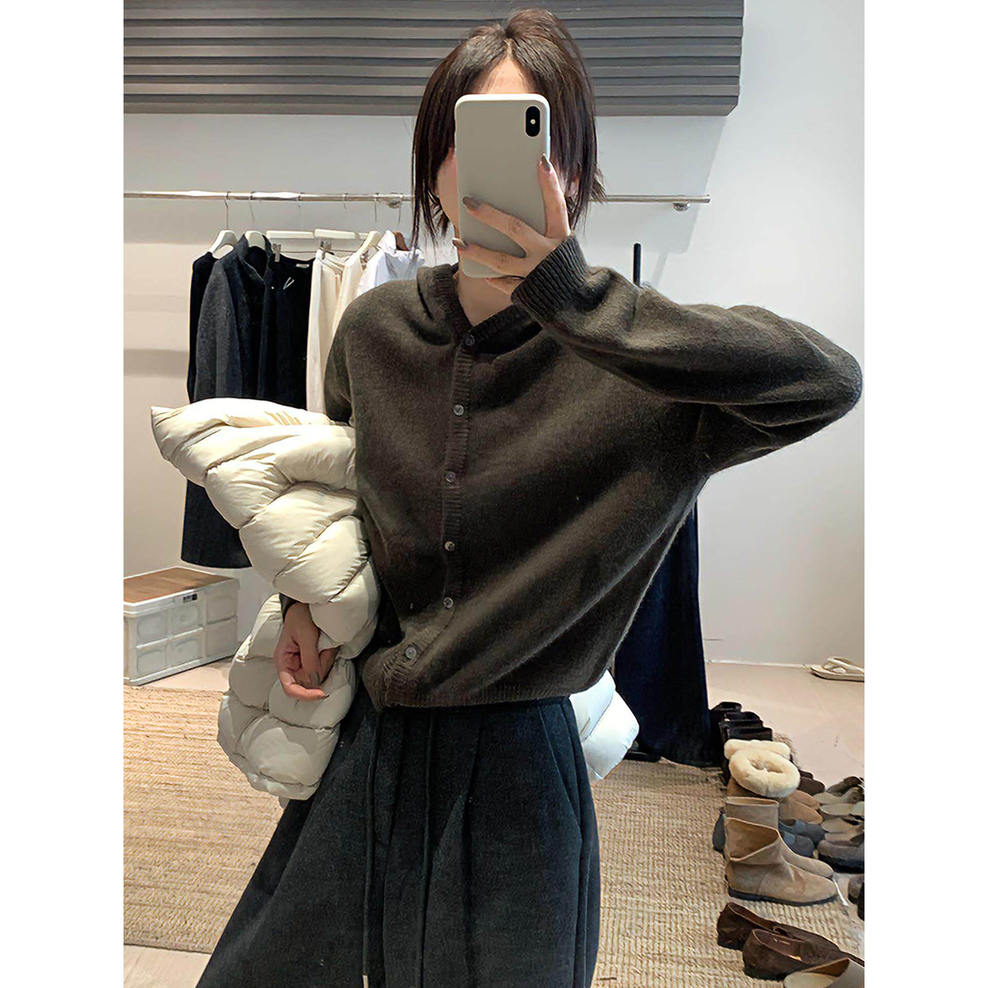 JOYIASS软糯连帽加厚毛衣开衫女款2025新款秋冬季慵懒高级感时尚