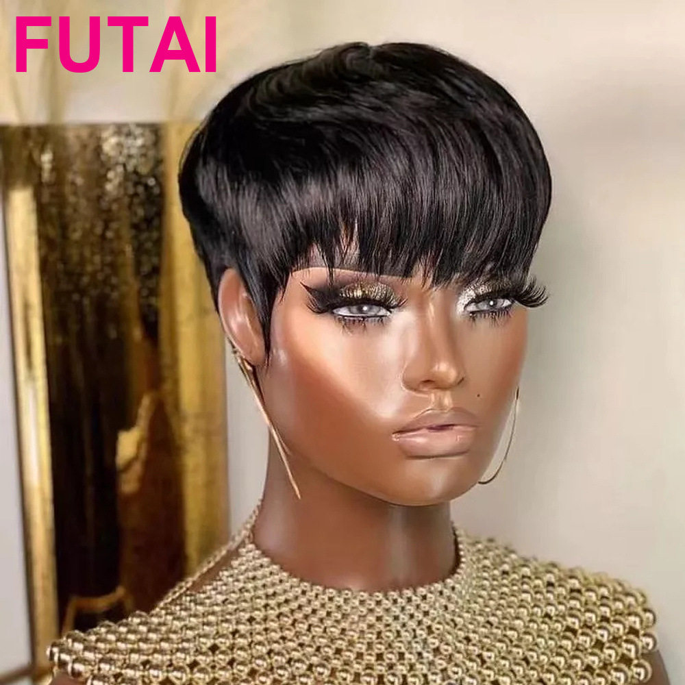 Short Pixie Cut Wig真人发Human Hair Wig非洲爆款机制短款头套