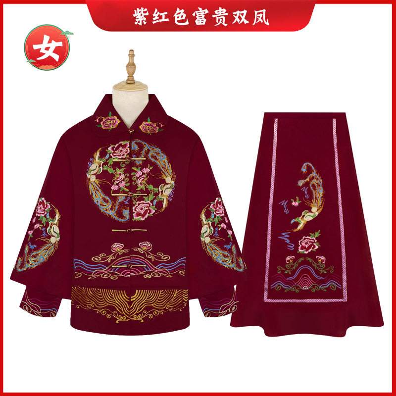 寿衣秀禾唐装两件套裙装男女款式送老衣逝世寿终去世殡葬用品