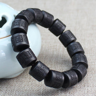 厂家雷击枣木手串桶珠文玩雷劈木手链男女念珠手饰品六字真言