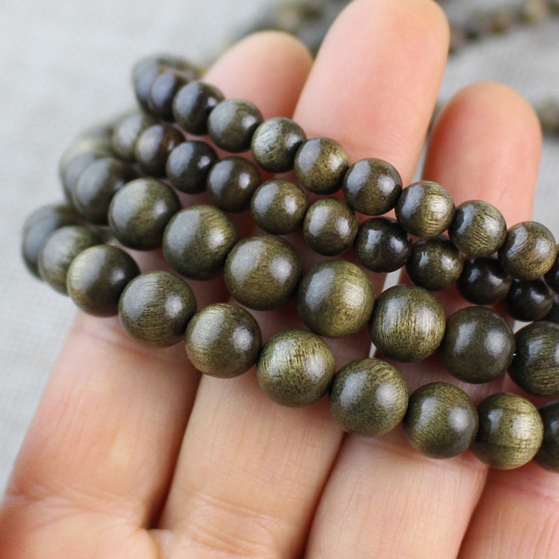 厂家四川金丝楠木手串108颗佛珠手链文玩饰品男女念珠绿料