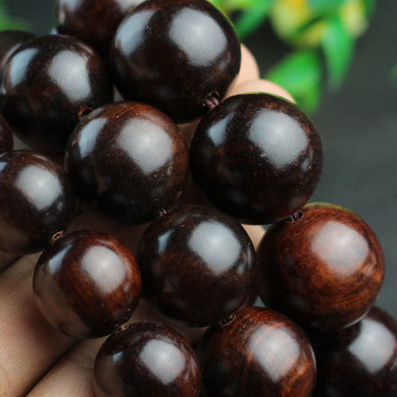 厂家老挝大红酸枝佛珠手串木质文玩念珠交趾黄檀男女转运饰品