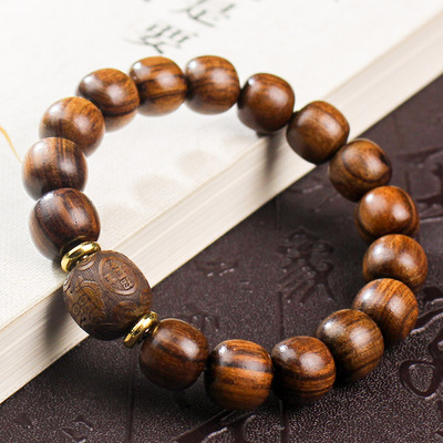 非洲檀香木手链桶珠男女手饰品文玩佛珠念珠直播货源黑花梨木手串