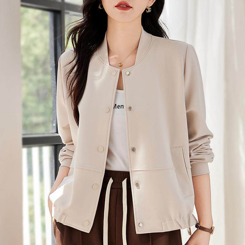 JOYIASS黑色显瘦遮肚子棒球服外套女秋款2025新款秋季爆款减龄开