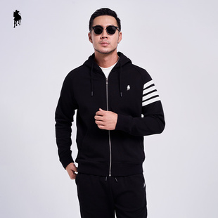 PAOLO GARAGE连帽外套两件套男2025秋冬休闲运动套装上衣长裤两件