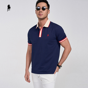 PAOLO GARAGE男装刺绣polo衫短袖男2025夏季新款翻领商务休闲上衣