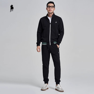 PAOLO GARAGE商务休闲套装男秋季新款立领时尚百搭外套夹克男裤子