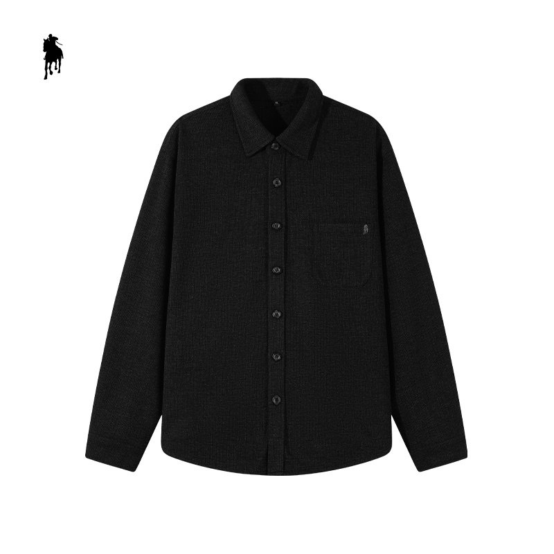 PAOLO GARAGE含羊毛长袖衬衫2025秋冬新款薄款外套时尚简约外套男