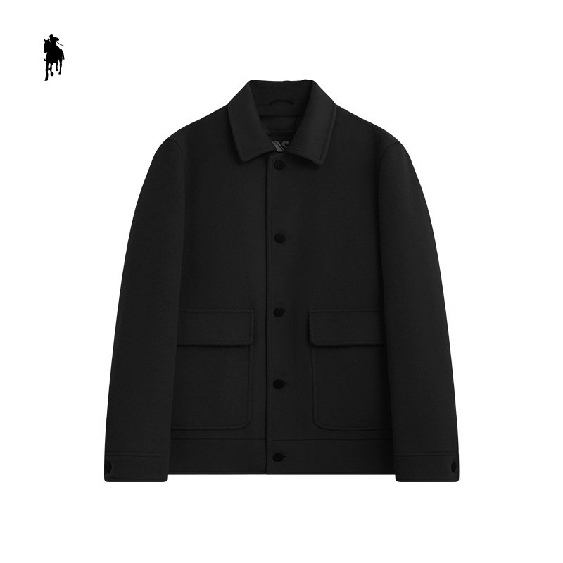 PAOLO GARAGE毛呢外套男秋冬新款简约时尚含羊毛羽绒男士夹克上衣