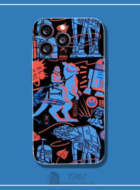 星球大战元素AT-AT曼达洛人手机壳适用于华为mate40苹果13promax小米13全包iPhone14plus防摔nova10/iqoo10